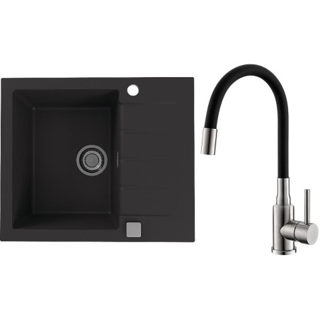Set Alveus (dřez Cadit 10 Black 91 + baterie Mintas Černá/Kartáčovaná ocel) Set Alveus (dřez Cadit 10 Black 91 + baterie Mintas Černá/Kartáčovaná ocel)