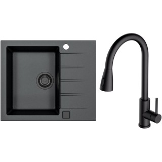 Set Alveus (dřez Cadit 10 Black Edition Black 91 + baterie Primrose - PS Deep Black 90)