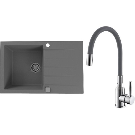 Set Alveus (dřez Cadit 20 Beton 81 + baterie Mintas Beton/Chrom)