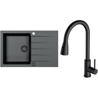 Set Alveus (dřez Cadit 20 Black Edition Black 91 + baterie Primrose - PS Deep Black 90)