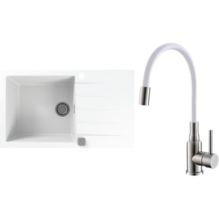 Set Alveus (dřez Cadit 40 White 11 + baterie Mintas Bílá/Kartáčovaná ocel) Set Alveus (dřez Cadit 40 White 11 + baterie Mintas Bílá/Kartáčovaná ocel)