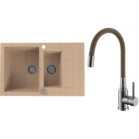 Set Alveus (dřez Cadit 70 Beige 55 + baterie Mintas Béžová/Kartáčovaná ocel) Set Alveus (dřez Cadit 70 Beige 55 + baterie Mintas Béžová/Kartáčovaná ocel)