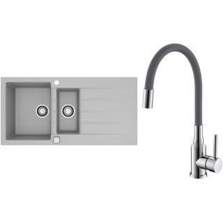 Set Alveus (dřez Cadit 80 Beton 81 + baterie Mintas Beton/Chrom)