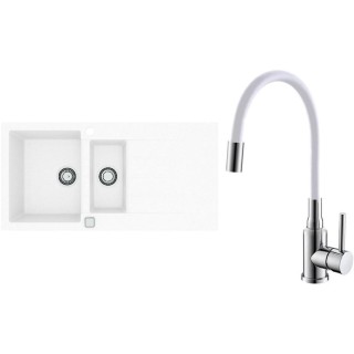 Set Alveus (dřez Cadit 80 White 11 + baterie Mintas Bílá/Chrom)