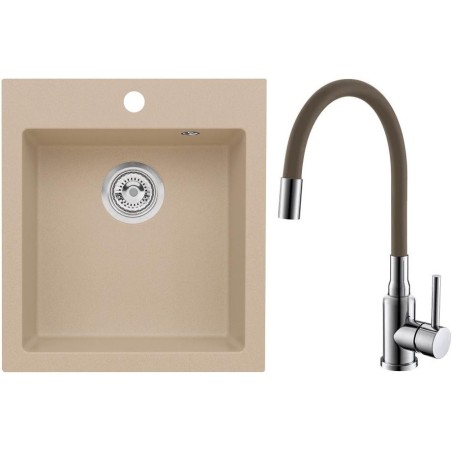 Set Alveus (dřez Cortina 20 Beige 55 + baterie Mintas Béžová/Chrom) Set Alveus (dřez Cortina 20 Beige 55 + baterie Mintas Béžová/Chrom)
