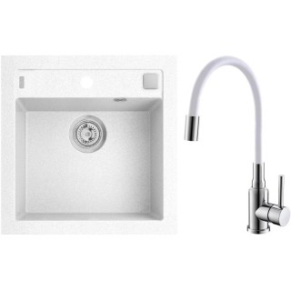 Set Alveus (dřez Formic 20 White 11 + baterie Mintas Bílá/Chrom)