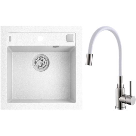 Set Alveus (dřez Formic 20 White 11 + baterie Mintas Bílá/Kartáčovaná ocel) Set Alveus (dřez Formic 20 White 11 + baterie Mintas Bílá/Kartáčovaná ocel)