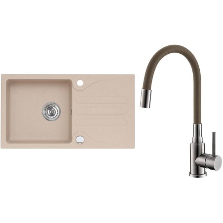 Set Alveus (dřez Galapagos 30 Beige 55 + baterie Mintas Béžová/Kartáčovaná ocel) Set Alveus (dřez Galapagos 30 Beige 55 + baterie Mintas Béžová/Kartáčovaná ocel)