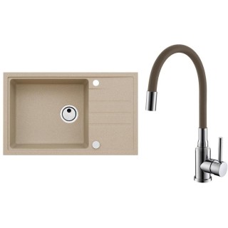 Set Alveus (dřez Intermezzo 130 Beige 55 + baterie Mintas Béžová/Chrom)