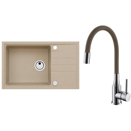 Set Alveus (dřez Intermezzo 130 Beige 55 + baterie Mintas Béžová/Chrom) Set Alveus (dřez Intermezzo 130 Beige 55 + baterie Mintas Béžová/Chrom)