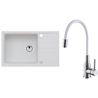 Set Alveus (dřez Intermezzo 130 White 11 + baterie Mintas Bílá/Chrom)