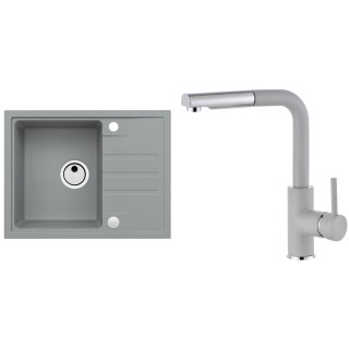 Set Alveus (dřez Intermezzo 30 Beton 81 + baterie Siros Beton 81)