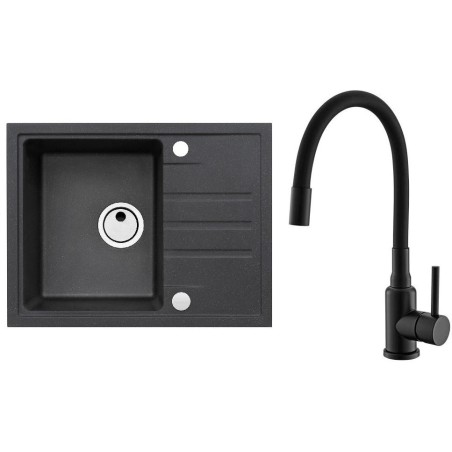 Set Alveus (dřez Intermezzo 30 Black 91 + baterie Mintas Černá matná)