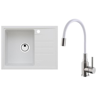 Set Alveus (dřez Intermezzo 30 White 11 + baterie Mintas Bílá/Kartáčovaná ocel)