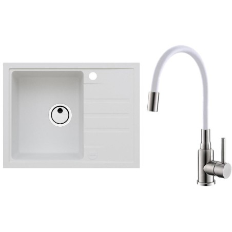 Set Alveus (dřez Intermezzo 30 White 11 + baterie Mintas Bílá/Kartáčovaná ocel) Set Alveus (dřez Intermezzo 30 White 11 + baterie Mintas Bílá/Kartáčovaná ocel)