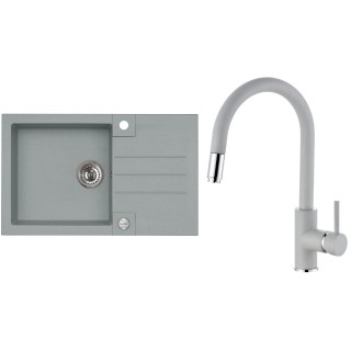 Set Alveus (dřez Rock 130 Beton 81 + baterie Delos Beton 81)