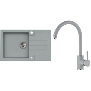 Set Alveus (dřez Rock 130 Beton 81 + baterie Roxa Beton 81)