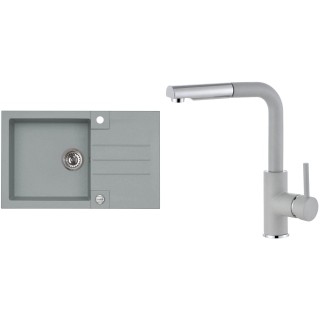 Set Alveus (dřez Rock 130 Beton 81 + baterie Siros Beton 81)