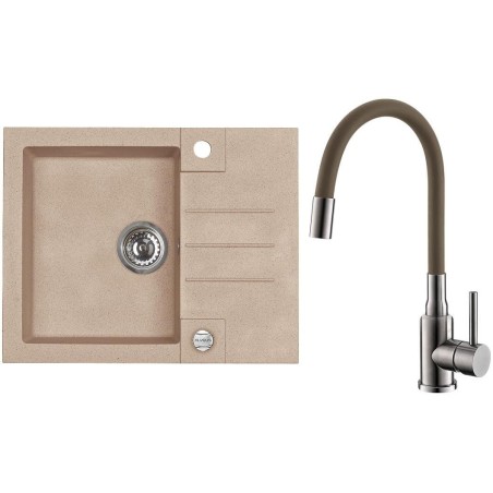 Set Alveus (dřez Rock 30 Beige 55 + baterie Mintas Béžová/Kartáčovaná ocel) Set Alveus (dřez Rock 30 Beige 55 + baterie Mintas Béžová/Kartáčovaná ocel)