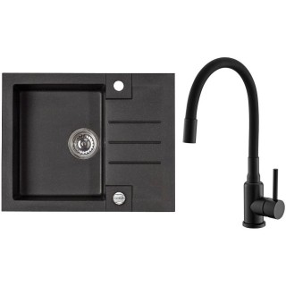 Set Alveus (dřez Rock 30 Black 91 + baterie Mintas Černá matná)