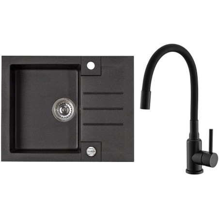 Set Alveus (dřez Rock 30 Black 91 + baterie Mintas Černá matná)