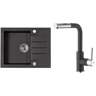 Set Alveus (dřez Rock 30 Black 91 + baterie Siros Black 91)