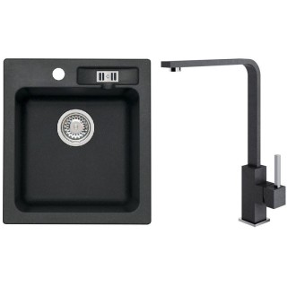 Set Alveus (dřez Victoria 20 Black 91 + baterie Afra Black 91)