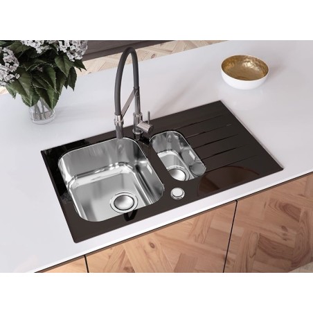 Kuchyňský dřez Alveus Glassix 20 UP bílá/satin Kuchyňský dřez Alveus Glassix 20 UP bílá/satin