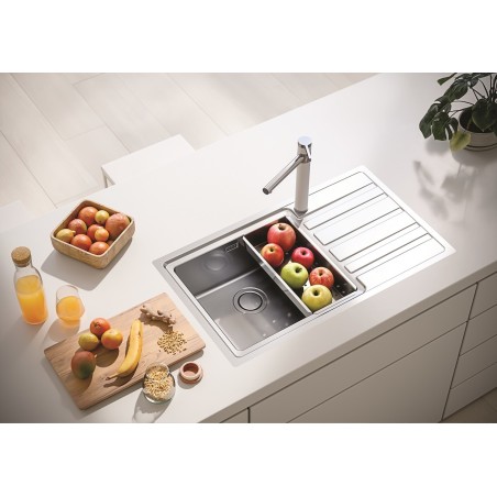 Kuchyňský dřez Alveus Rando 50 QC Satin, levý, pro přesahovou nebo integrovanou montáž Kuchyňský dřez Alveus Rando 50 QC Satin, levý, pro přesahovou nebo integrovanou montáž