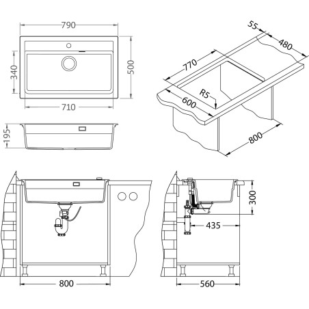 Kuchyňský dřez Alveus Atrox 40 QC Stone A80