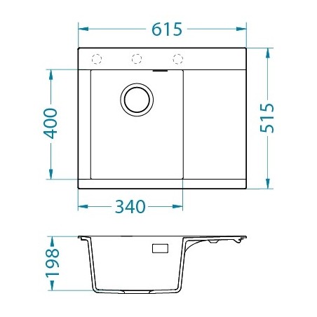 Kuchyňský dřez Alveus Pure-G 50 Black Edition Deep Black A90, levý