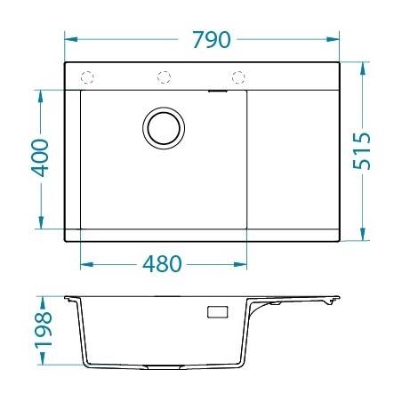 Kuchyňský dřez Alveus Pure-G 70 QC Stone A80, levý