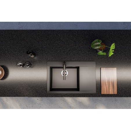 Kuchyňský dřez Alveus Pure-G 70 Black Edition Deep Black A90, pravý