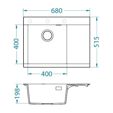 Kuchyňský dřez Alveus Pure-G 60 QC Stone A80, pravý