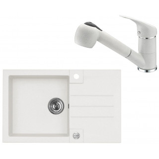 Set Alveus (dřez Rock 130 White 11 + baterie AM 20 White 11)
