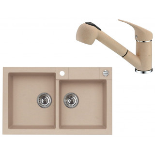 Set Alveus (dřez Rock 90 Beige 55 + baterie AM 20 Beige 55 + dárek)