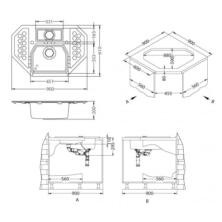 Kuchyňský dřez Alveus Sensual 60 Steel 04