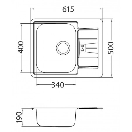 Kuchyňský dřez Alveus Line 60 Maxim Satin, pro montáž do roviny