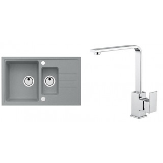 Set Alveus (dřez Intermezzo 70 Beton 81 + baterie Reno Chrom)