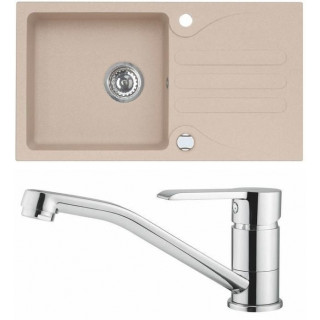 Set Alveus (dřez Galapagos 30 Beige 55 + baterie Ruta Chrom)