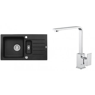 Set Alveus (dřez Niagara 70 Black 91 + baterie Reno Chrom)