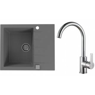 Set Alveus (dřez Cadit 10 Beton 81 + baterie Tonia Chrom)